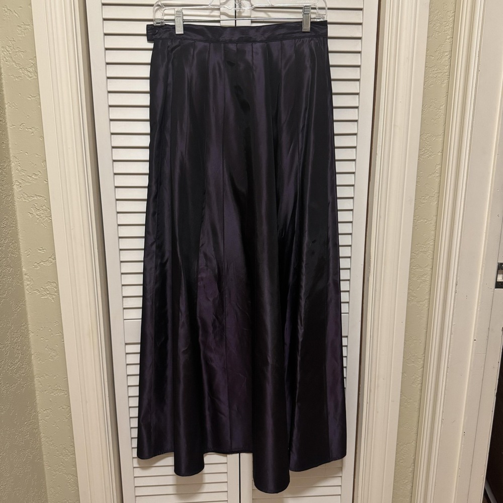 Bianca Nygard Skirt Womens Taffeta Maxi Formal Evening Black Purple 6